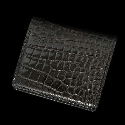 池田工芸】スマートに小銭を出し入れできるクロコダイルレザーのコイン